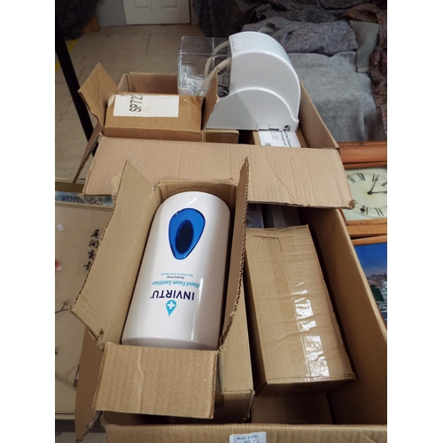 453 - A box of Invirtu hand foam sanitizer dispensers with foam