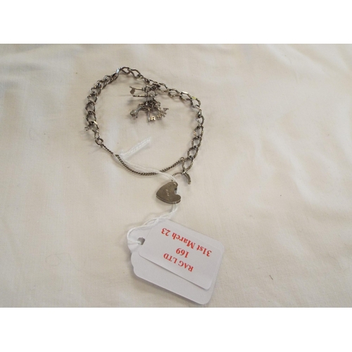 169 - A Birmingham silver 1972 bracelet with heart padlock and safety chain