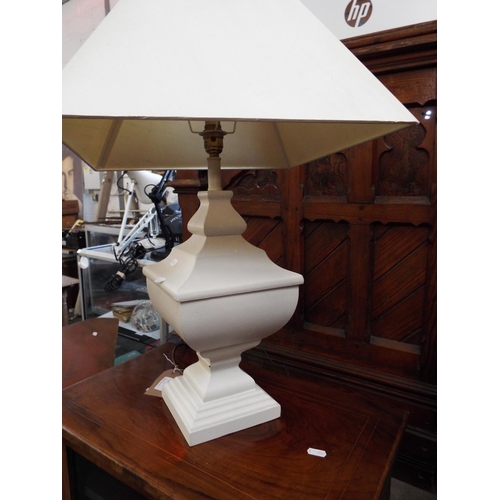 671 - A white painted table lamp