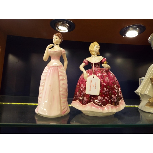 28 - Two Coalport figurines 'Victoria' and 'Rosemary', marks to base