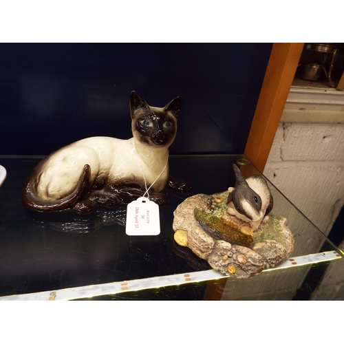 30 - A John Beswick Studio Sculptures 'Bright Eyes' and a Beswick Siamese cat