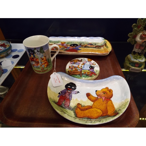 53 - A mixed selection of china to include Golden Shred, Golly mug and teddy plates