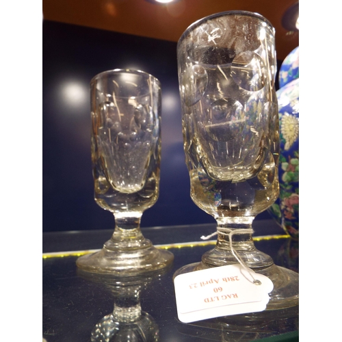 60 - Two antique glass rummer's