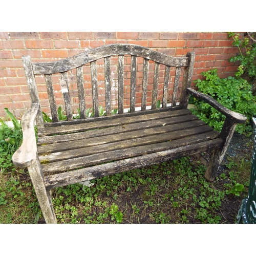 A wooden garden bench