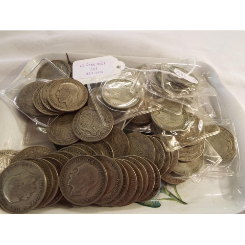 157 - A selection of 1921 half crowns (57) 25.5 oz