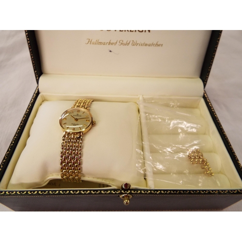 176 - A Sovereign 9ct gold ladies watch boxed with certificate, 16.5g