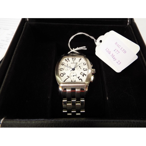 177 - A boxed as new Avier Statesman stainless steel sapphire crystal 50 metre gents wristwatch with date ... 