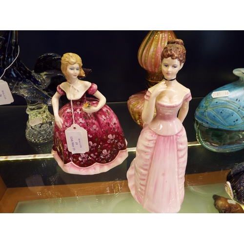 19 - Two Coalport figurines 'Victoria' and 'Rosemary', marks to base