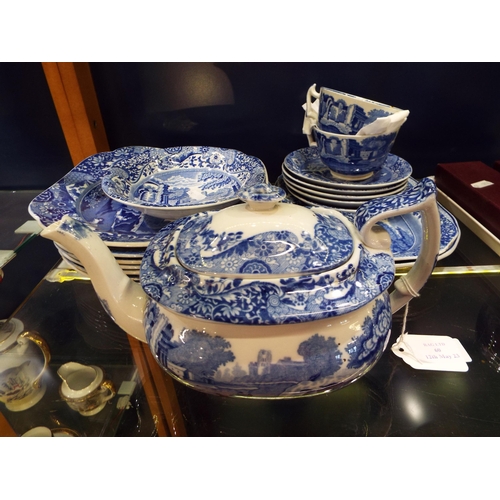 60 - A selection of Copeland Spode Italian tableware and teapot