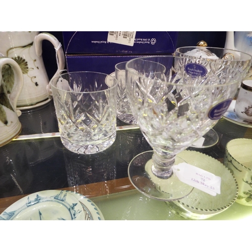 72 - Two boxed Royal Doulton Finest Crystal tumblers together with two similar boxed goblets