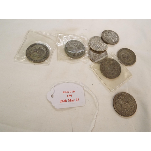 139 - Eight 1932 half crowns