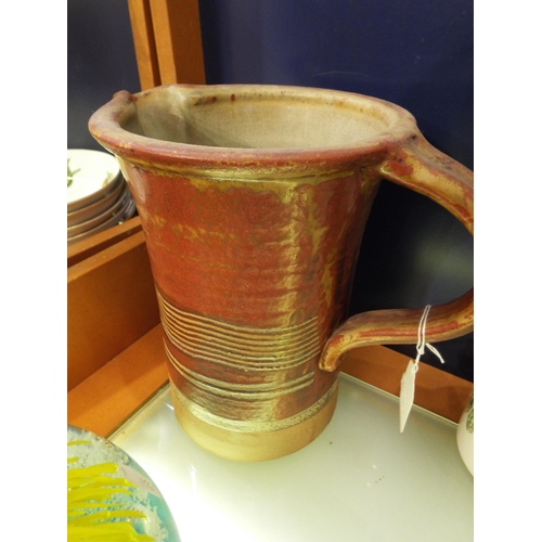 49 - A Donald Granville studio pottery rustic ware jug