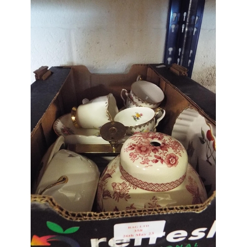 358 - A bone china tea-set, ginger jar, Worcester Evesham pots etc