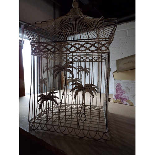 365 - A vintage wire bird cage