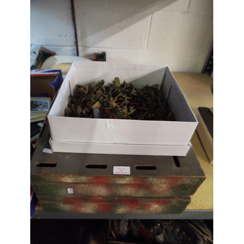 367 - Two vintage forts together with a selection of plastic soldiers