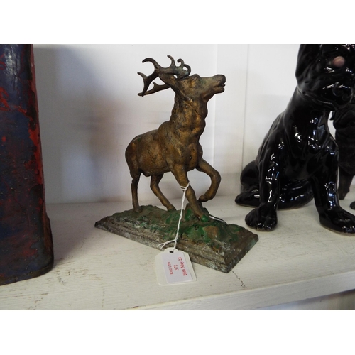 372 - A painted metal figure of a Stag