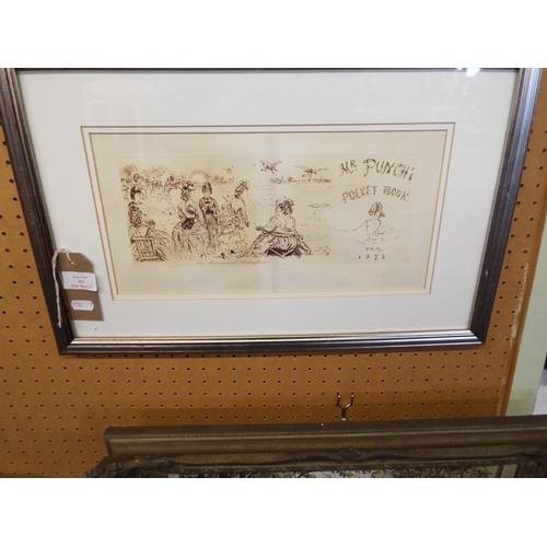 402 - Charles Keen copper plate etching hand coloured for punch