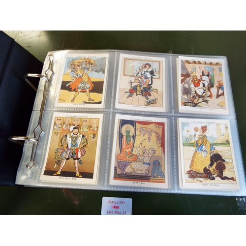 119 - An album containing thirteen sets of large Churchman cigarette cards to include Howlers, Treasure Tr... 