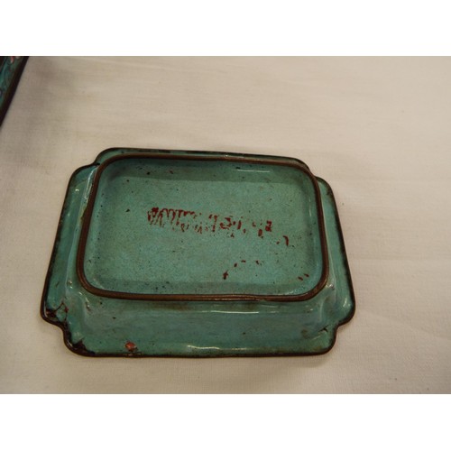 67 - A Chinese cloisonné box and pin dish, two ginger jars, shallow bowl, rice cup and vase