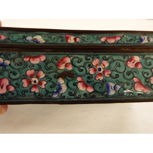 67 - A Chinese cloisonné box and pin dish, two ginger jars, shallow bowl, rice cup and vase