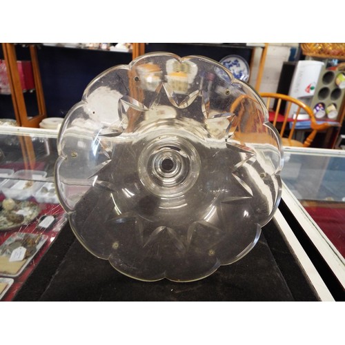 92 - A French glass cat paperweight, chandelier, flute, silver-plated sauce boat and coaster