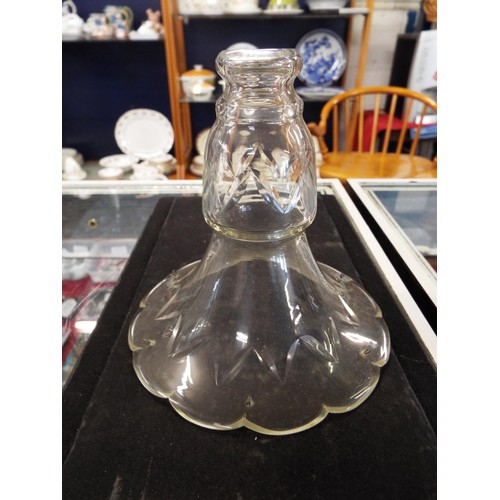 92 - A French glass cat paperweight, chandelier, flute, silver-plated sauce boat and coaster