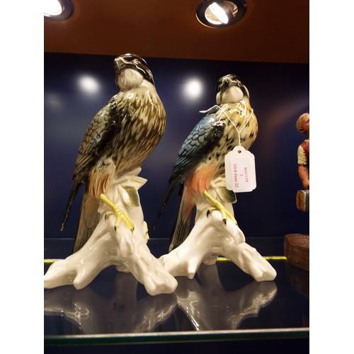 2 - Two Rudolstadt Volkstedt figurines of 'Falcon's', one A/F