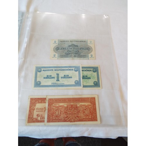 146 - A selection of military Wartime banknotes for Afghanistan, Austria, Germany