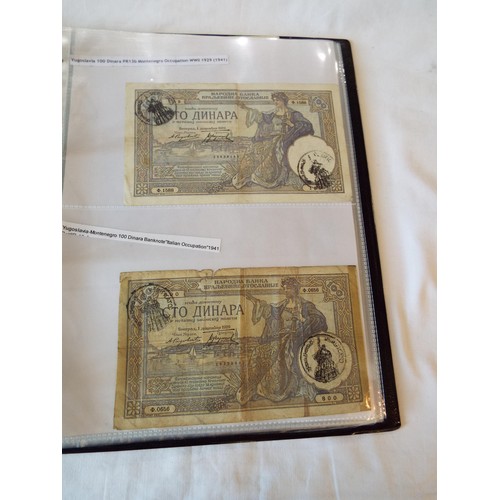 149 - An album of WWII banknotes to include Russian Civil war 1909 State Credit note, Alexander III Credit... 