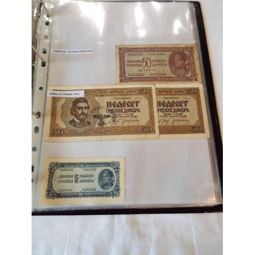 149 - An album of WWII banknotes to include Russian Civil war 1909 State Credit note, Alexander III Credit... 