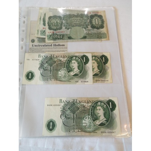 150 - Four sleeves of Bank of England 31 notes to include John Bradbury