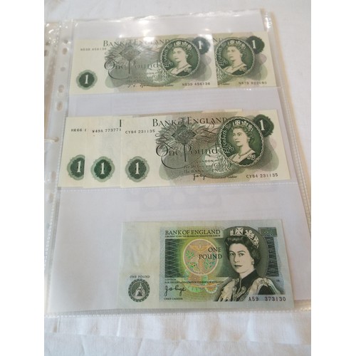 150 - Four sleeves of Bank of England 31 notes to include John Bradbury