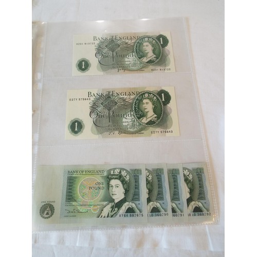 150 - Four sleeves of Bank of England 31 notes to include John Bradbury