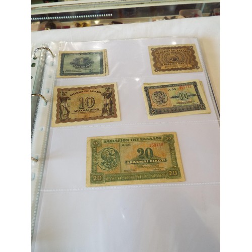 151 - An album of WWII banknotes and tokens to include rare Belgium example, Belgium government in exile n... 