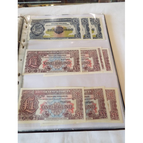 151 - An album of WWII banknotes and tokens to include rare Belgium example, Belgium government in exile n... 