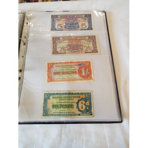 151 - An album of WWII banknotes and tokens to include rare Belgium example, Belgium government in exile n... 