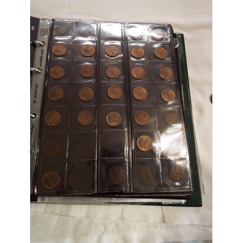 165 - A collector's album of coins to include copper 2p, bronze 2p, farthings, 3d pieces