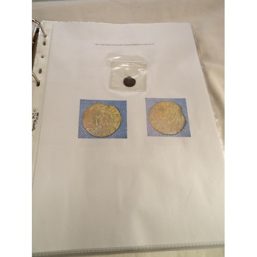 168 - An album containing tokens, half penny tokens from 1700's to 1800 all with paperwork to include Port... 