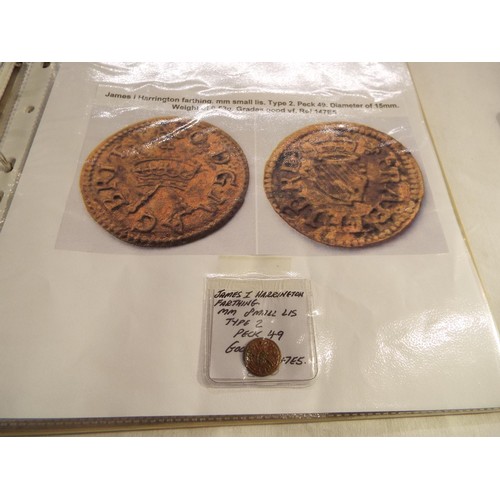 175 - A selection of antique farthings to include James I, Harrington farthing, Lennox, Charlie I, Maltrav... 