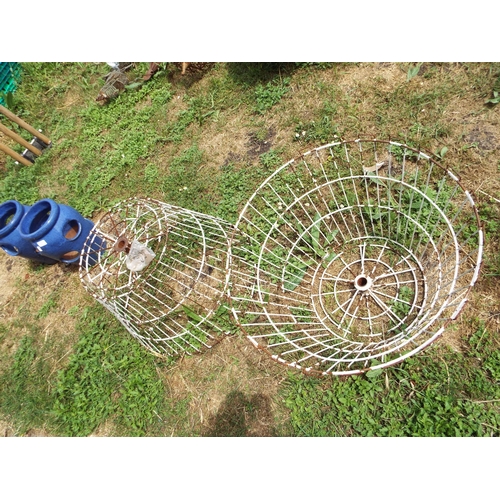 262 - A pair of white painted metal garden planter baskets