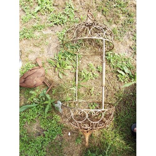 266 - A metal garden hanging plant stand