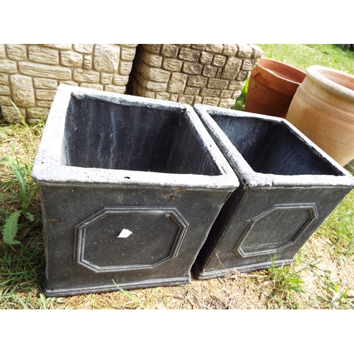 270 - A pair of black garden planters