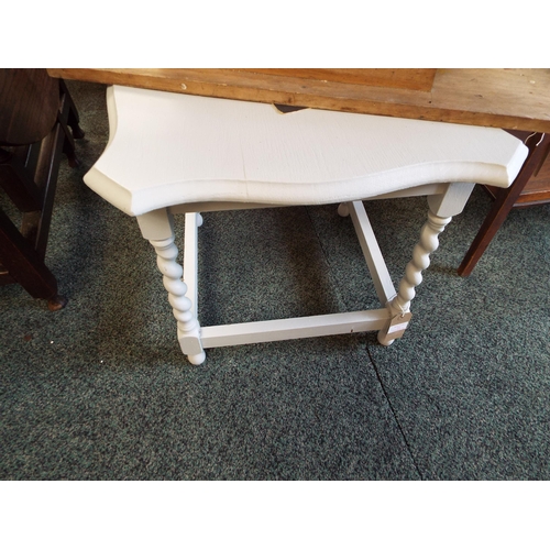 524 - An over painted barley twist side table