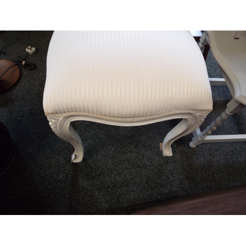 527 - A white painted foot stool