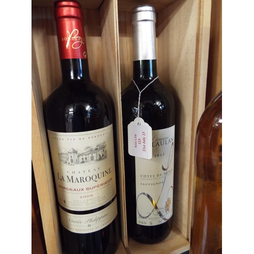 123 - A bottle of Chateau La Maroquine and a bottle of De Laulan Cotes De Duras Sauvignon