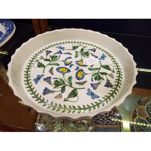 15 - A Portmeirion quiche dish having butterfly and floral decoration