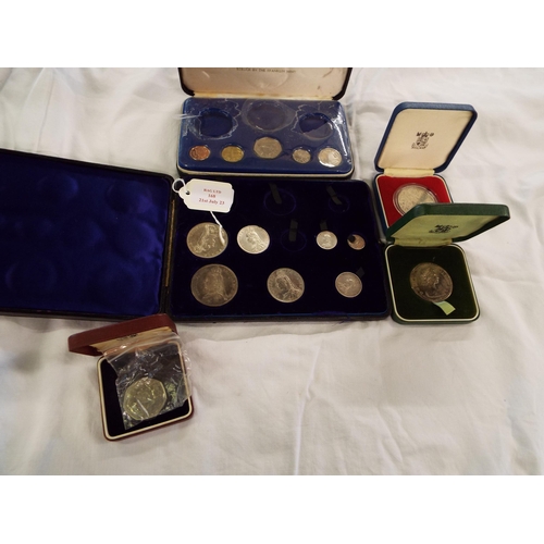 168 - Two part sets of coins, a 1973 50p, a 1977 and a 1972 coin