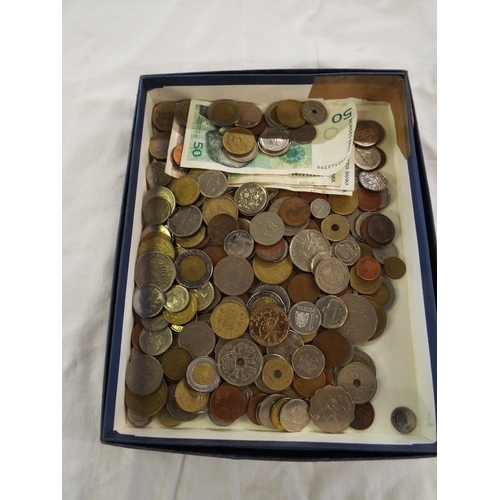 170 - A selection of foreign coins and four banknotes