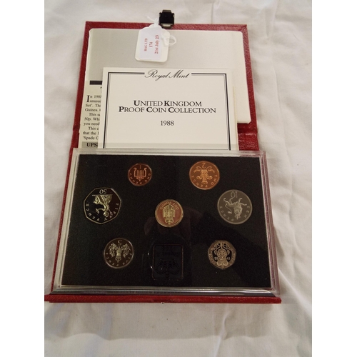 174 - A boxed Royal Mint 1988 proof coin collection