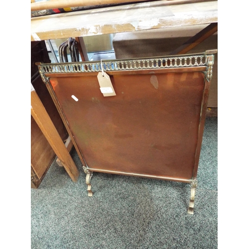 586 - A copper and brass fire guard